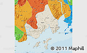 Shaded Relief Map of Taishan, political outside