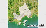 Shaded Relief Map of Taishan, satellite outside