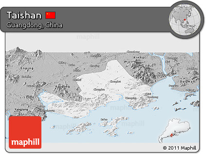 Gray Panoramic Map of Taishan
