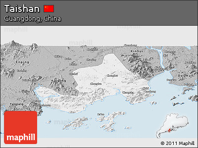 Gray Panoramic Map of Taishan