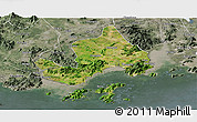 Satellite Panoramic Map of Taishan, semi-desaturated