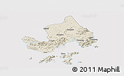 Shaded Relief Panoramic Map of Taishan, cropped outside