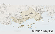 Shaded Relief Panoramic Map of Taishan, lighten