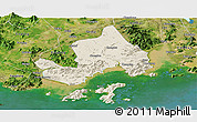 Shaded Relief Panoramic Map of Taishan, satellite outside