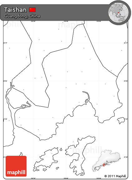 Blank Simple Map of Taishan, no labels
