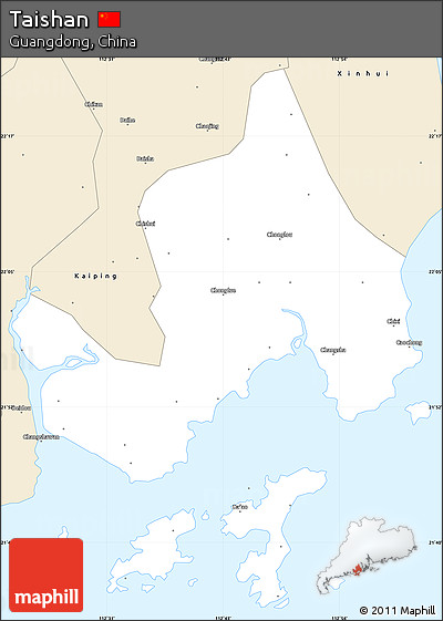 Classic Style Simple Map of Taishan