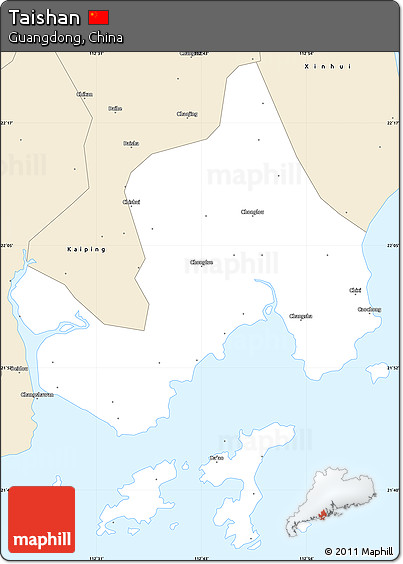 Classic Style Simple Map of Taishan