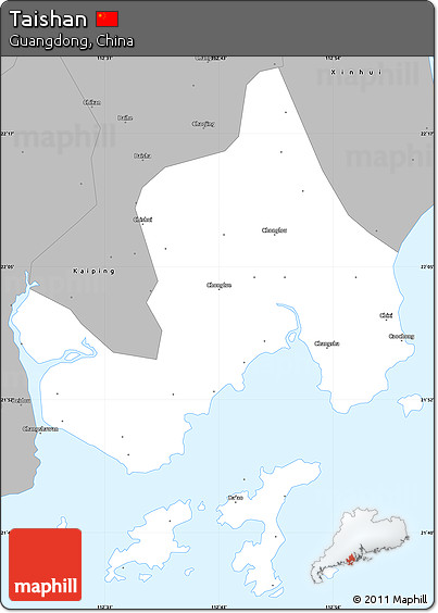 Gray Simple Map of Taishan