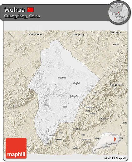 Classic Style 3D Map of Wuhua