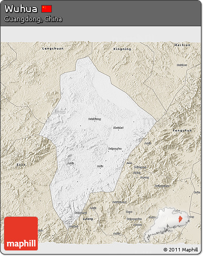 Classic Style 3D Map of Wuhua