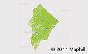 Physical 3D Map of Wuhua, cropped outside