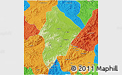 Physical 3D Map of Wuhua, political outside