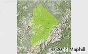 Physical 3D Map of Wuhua, semi-desaturated