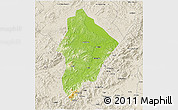 Physical 3D Map of Wuhua, shaded relief outside