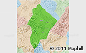 Political 3D Map of Wuhua, lighten