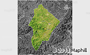 Satellite 3D Map of Wuhua, desaturated