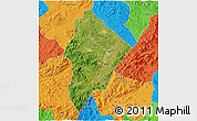 Satellite 3D Map of Wuhua, political outside