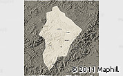 Shaded Relief 3D Map of Wuhua, darken