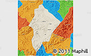 Shaded Relief 3D Map of Wuhua, political outside