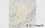 Shaded Relief 3D Map of Wuhua, semi-desaturated