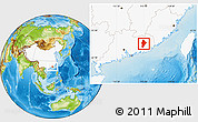 Physical Location Map of Wuhua, highlighted country