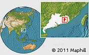 Satellite Location Map of Wuhua, highlighted parent region