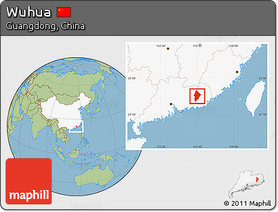 Savanna Style Location Map of Wuhua, highlighted country