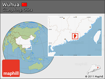 Savanna Style Location Map of Wuhua, highlighted country