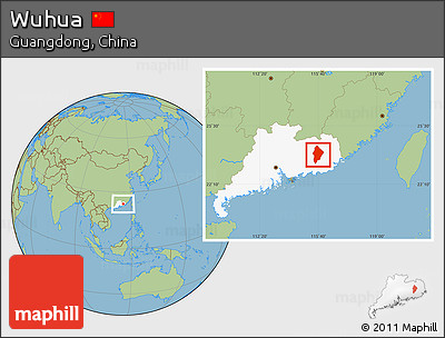 Savanna Style Location Map of Wuhua, highlighted parent region