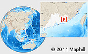 Shaded Relief Location Map of Wuhua, highlighted parent region