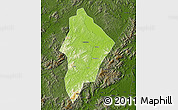 Physical Map of Wuhua, darken