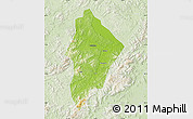 Physical Map of Wuhua, lighten