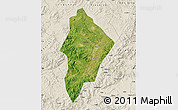 Satellite Map of Wuhua, shaded relief outside