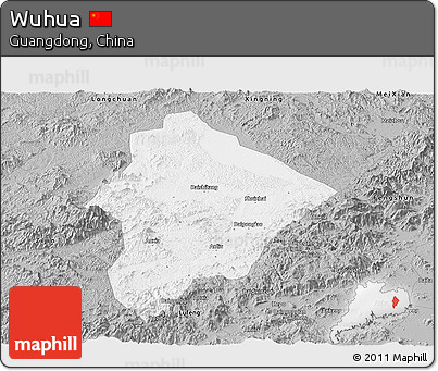 Gray Panoramic Map of Wuhua