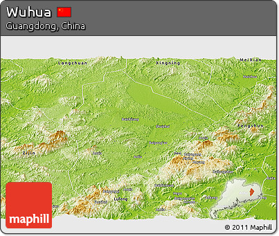 Physical Panoramic Map of Wuhua