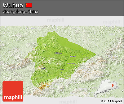 Physical Panoramic Map of Wuhua, lighten