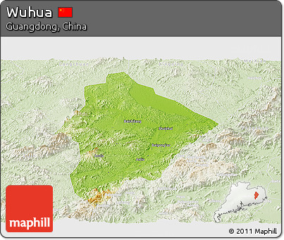 Physical Panoramic Map of Wuhua, lighten