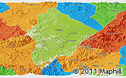 Physical Panoramic Map of Wuhua, political outside