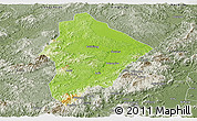 Physical Panoramic Map of Wuhua, semi-desaturated