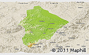 Physical Panoramic Map of Wuhua, shaded relief outside
