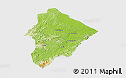Physical Panoramic Map of Wuhua, single color outside