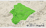 Political Panoramic Map of Wuhua, shaded relief outside