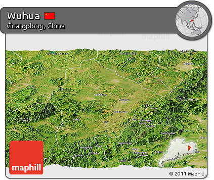 Satellite Panoramic Map of Wuhua