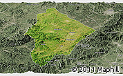 Satellite Panoramic Map of Wuhua, semi-desaturated