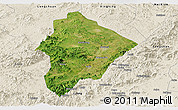 Satellite Panoramic Map of Wuhua, shaded relief outside