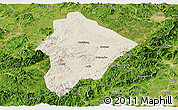 Shaded Relief Panoramic Map of Wuhua, satellite outside