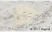 Shaded Relief Panoramic Map of Wuhua, semi-desaturated