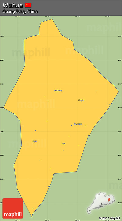 Savanna Style Simple Map of Wuhua, cropped outside