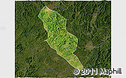 Satellite 3D Map of Xingning, darken