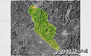 Satellite 3D Map of Xingning, desaturated